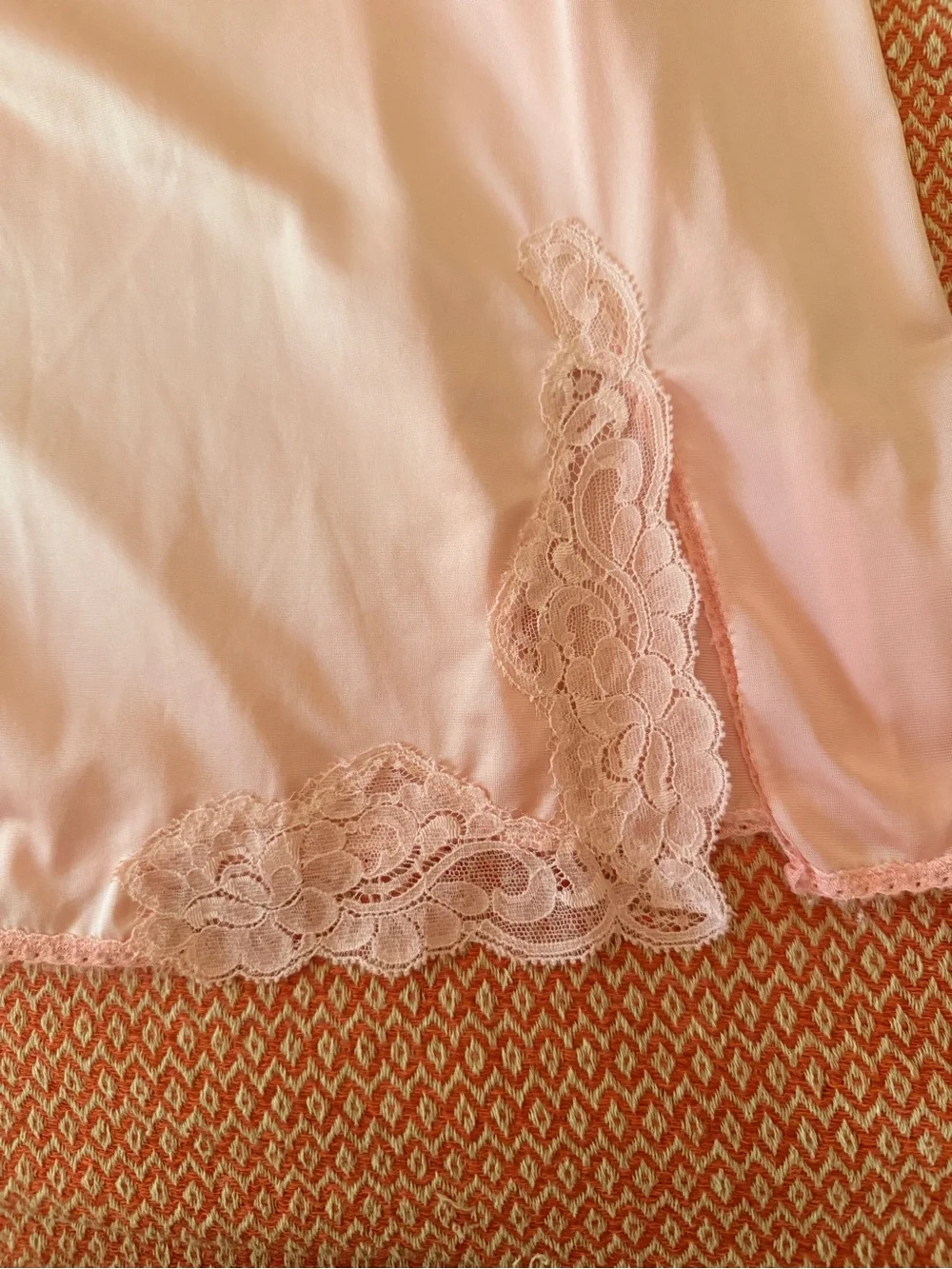 Pink Lace-Trim Slip Dress for Women